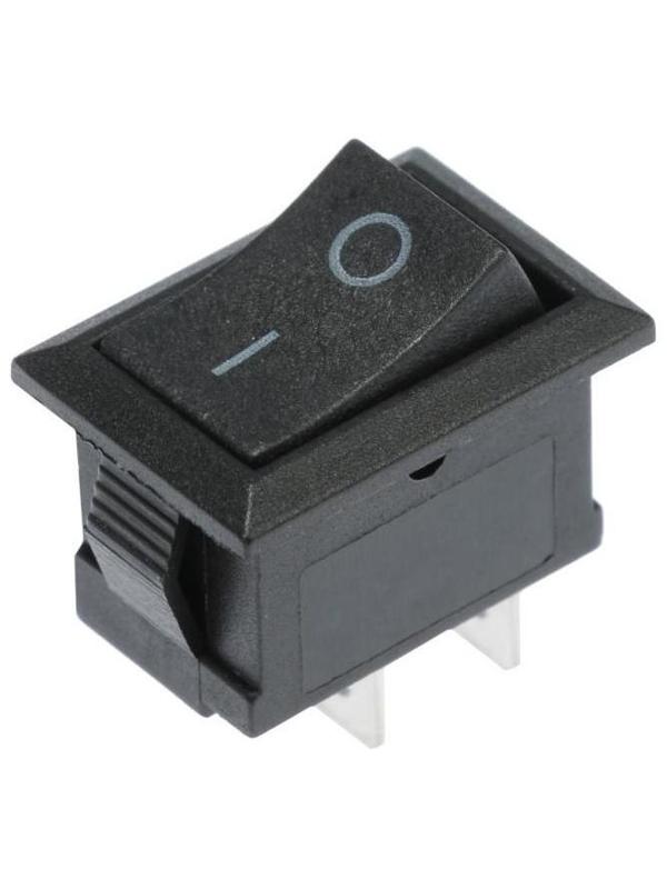 Клавишный выключатель, 250 В, 6 А, ON-OFF, 2c, черный
