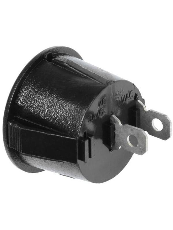 Клавишный выключатель круглый, 250 В, 6 А, ON-OFF, 2c, черный