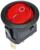 Клавишный выключатель круглый, 250 В, 6 А, ON-OFF, 3с, красный, с подсветкой