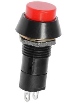 Кнопка-выключатель, 250 В, 1 А, ON-OFF, 2с, с фиксацией, красная