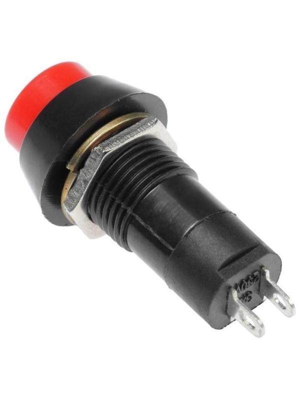 Кнопка-выключатель, 250 В, 1 А, ON-OFF, 2с, с фиксацией, красная