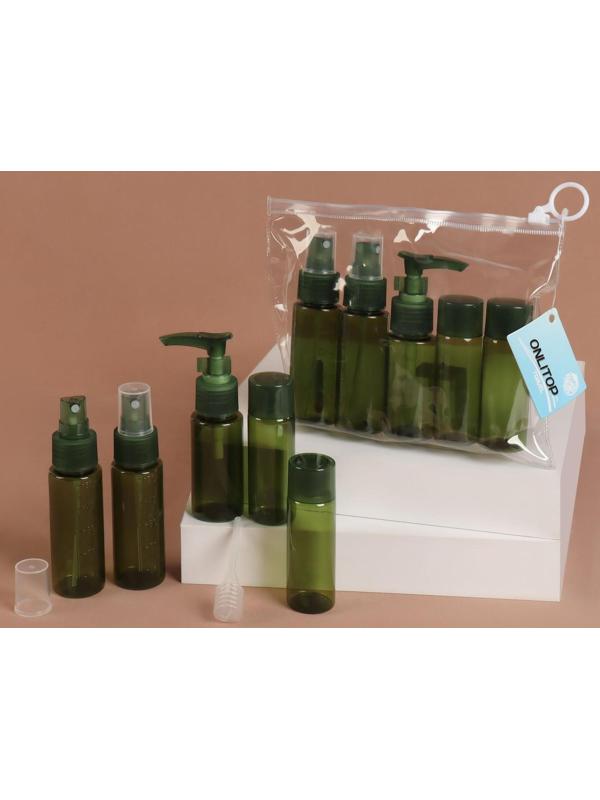 Набор для хранения, в чехле, 6 предметов, с разметкой, цвет зелёный