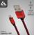 Кабель LuazON, Lightning - USB, 1 А, 1 м, оплётка нейлон, красный