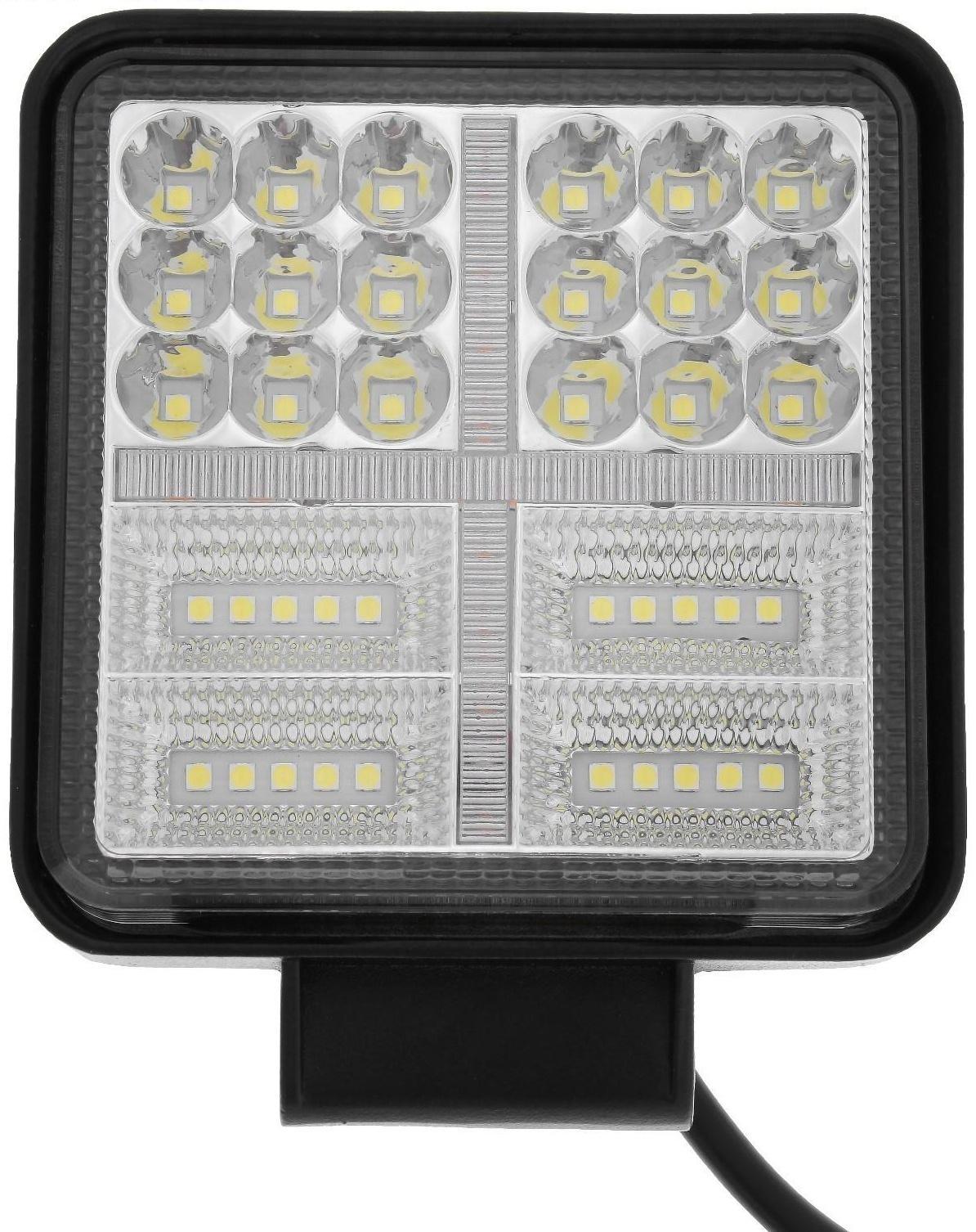 Противотуманная фара, 9-30 В, 54 LED (38 белых, 16 желтых), IP67, 162 Вт, направленный свет