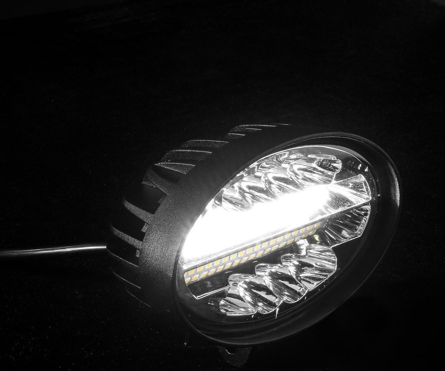 Противотуманная фара 48 LED (28 белых, 20 желтых), IP67, 144 Вт, 9-30 В, направленный свет