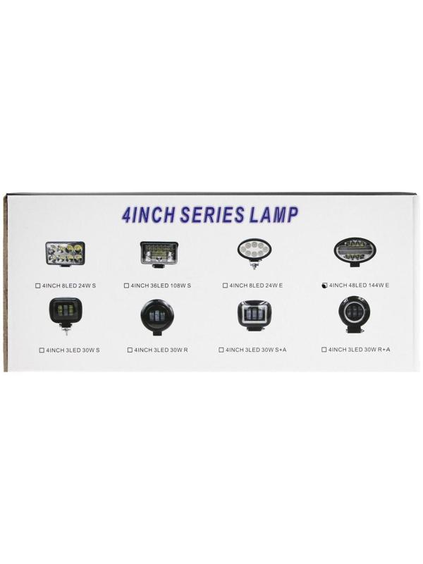 Противотуманная фара 48 LED (28 белых, 20 желтых), IP67, 144 Вт, 9-30 В, направленный свет