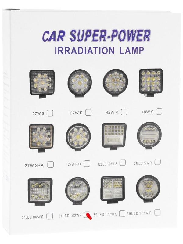 Противотуманная фара 34 LED, IP67, 102 Вт, 12 В, направленный свет
