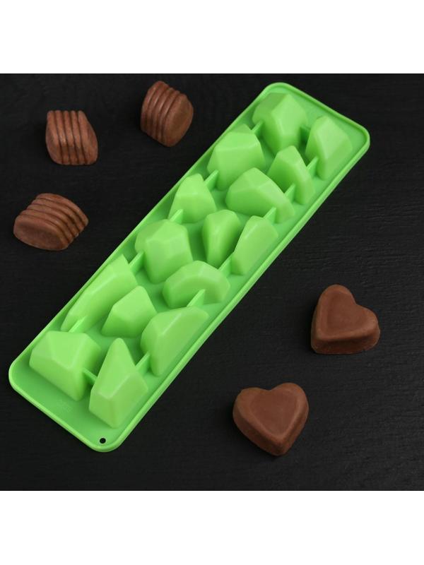 Форма для льда и кондитерских украшений Доляна «Для напитков», 23,5×7 см, силикон, 15 ячеек, цвет МИКС