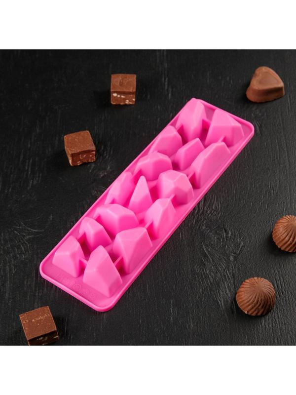 Форма для льда и кондитерских украшений Доляна «Для напитков», 23,5×7 см, силикон, 15 ячеек, цвет МИКС