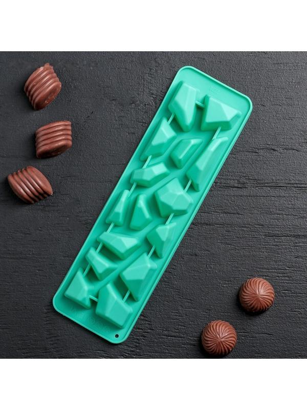 Форма для льда и кондитерских украшений Доляна «Для напитков», 23,5×7 см, силикон, 15 ячеек, цвет МИКС