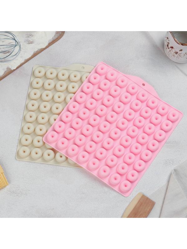 Форма для мармелада «Пончики», 21,5×20 см, 64 ячейки (d=2 см), цвет МИКС