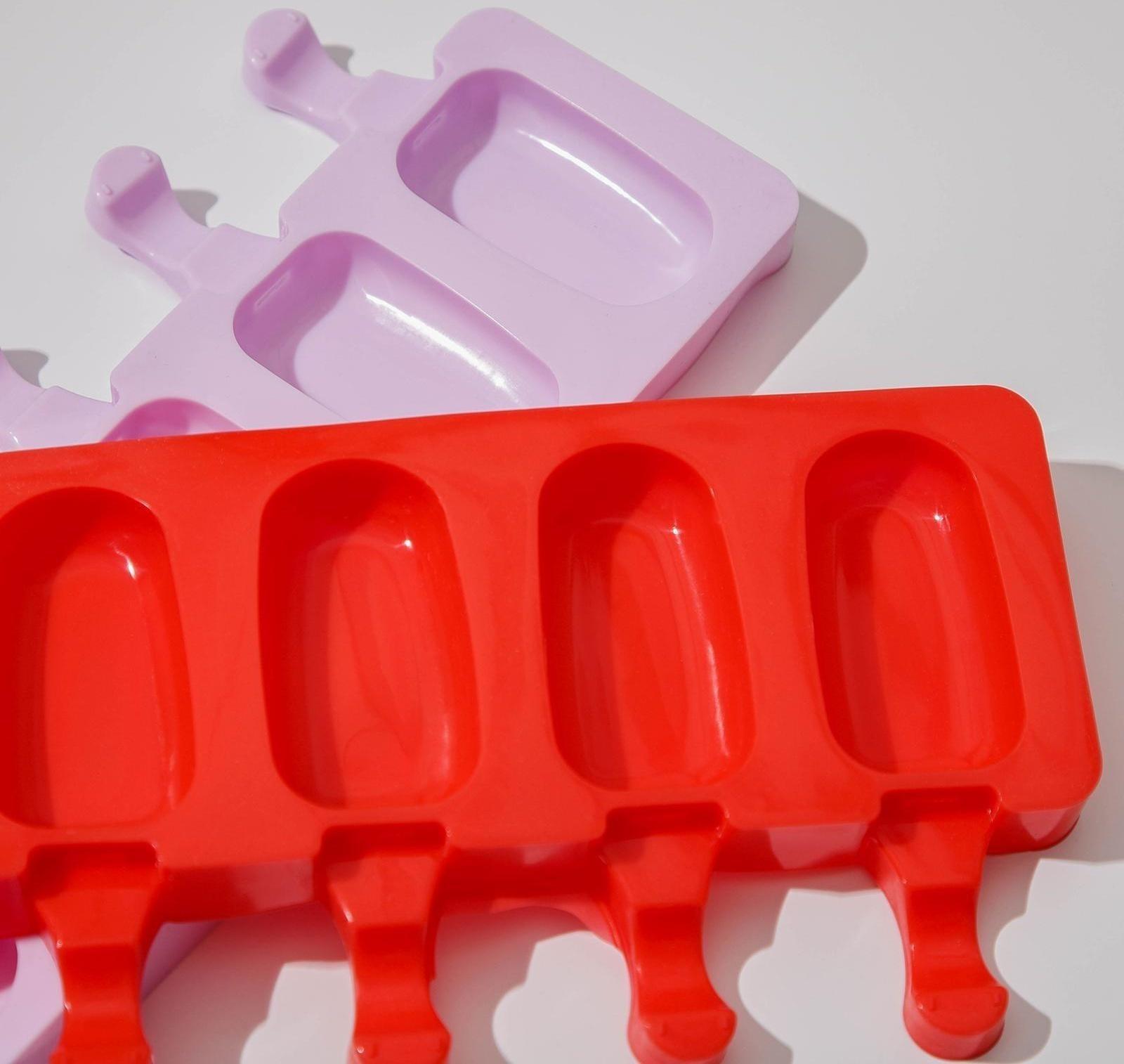 Форма для мороженого Доляна «Эскимо», 42×12,5 см, 8 ячеек (6,8×3,8 см), цвет МИКС