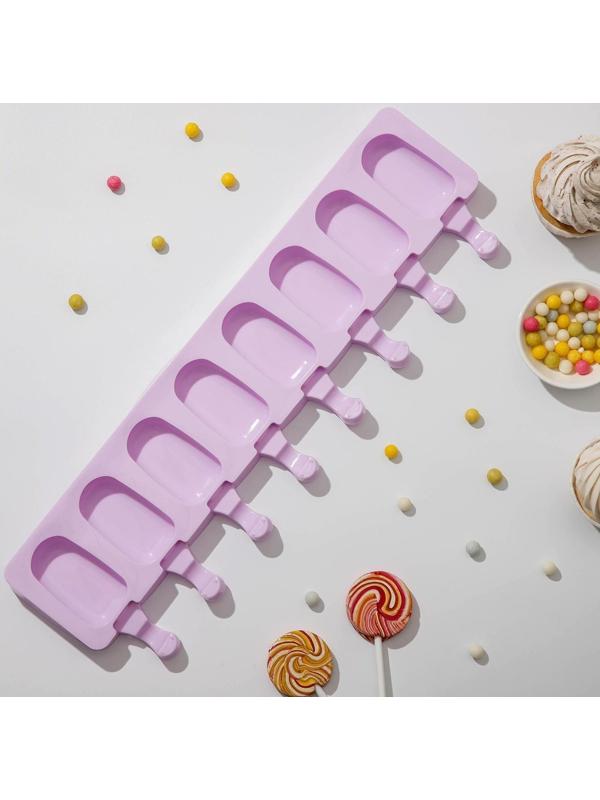 Форма для мороженого Доляна «Эскимо», 42×12,5 см, 8 ячеек (6,8×3,8 см), цвет МИКС