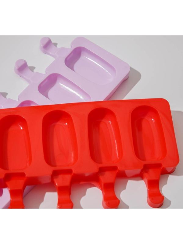 Форма для мороженого Доляна «Эскимо», 42×12,5 см, 8 ячеек (6,8×3,8 см), цвет МИКС