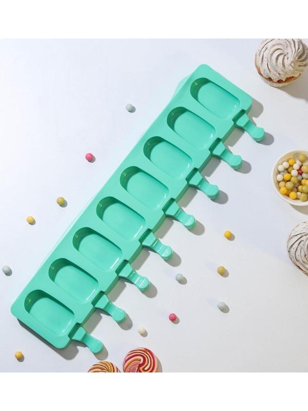 Форма для мороженого Доляна «Эскимо», 42×12,5 см, 8 ячеек (6,8×3,8 см), цвет МИКС