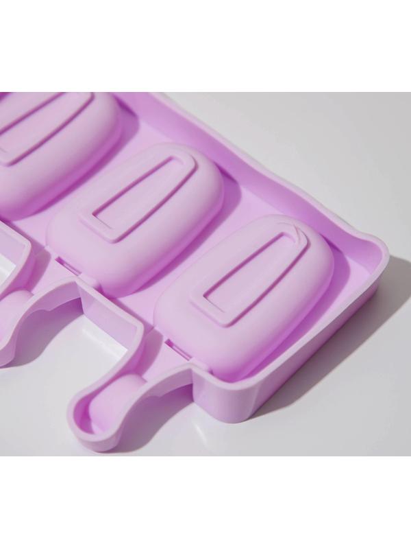 Форма для мороженого Доляна «Эскимо», 42×12,5 см, 8 ячеек (6,8×3,8 см), цвет МИКС