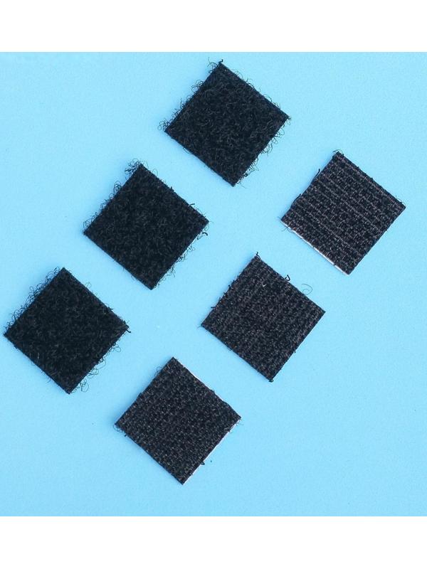 Липучка на клеевой основе «Квадрат», набор 48 шт., размер 1 шт. 1.5 × 1.5 см, цвет чёрный
