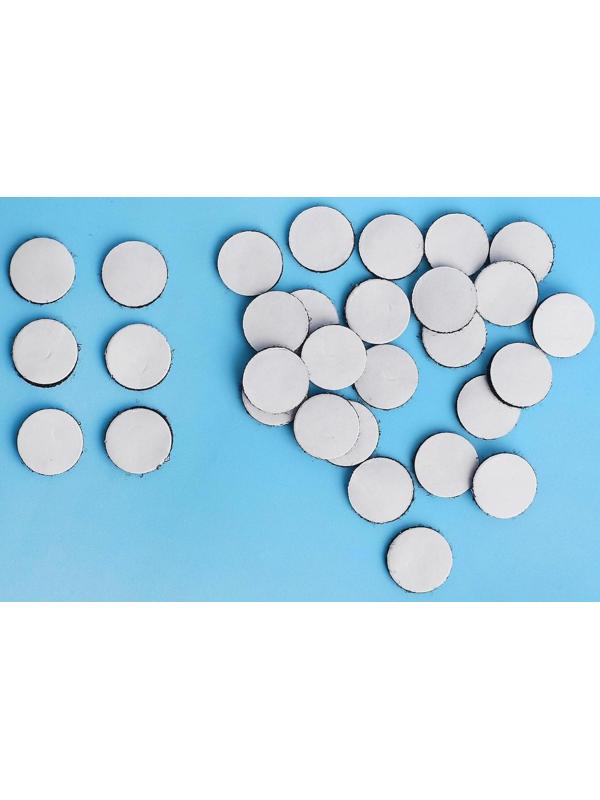 Липучка на клеевой основе «Круг», набор 30 шт., размер 1 шт. 2 см, цвет чёрный