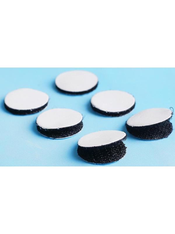 Липучка на клеевой основе «Круг», набор 30 шт., размер 1 шт. 2 см, цвет чёрный