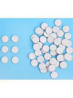 Липучка на клеевой основе «Круг», набор 55 шт., размер 1 шт: 1,5 × 1,5 см, цвет серый