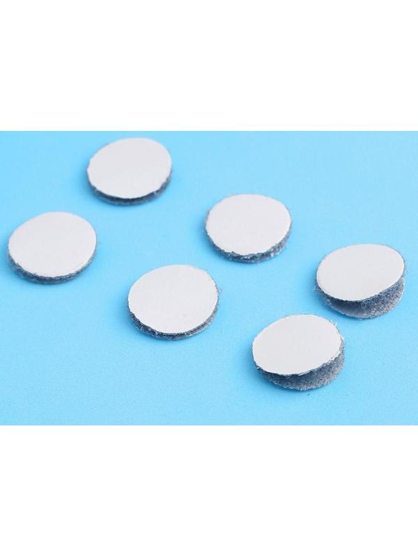 Липучка на клеевой основе «Круг», набор 55 шт., размер 1 шт: 1,5 × 1,5 см, цвет серый