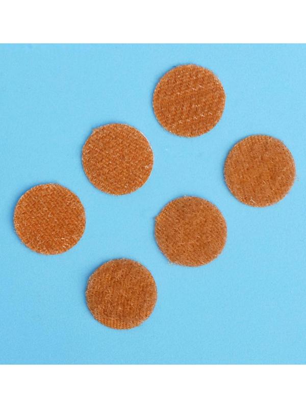 Липучка на клеевой основе «Круг», набор 55 шт., размер 1 шт. 1.5 см, цвет коричневый