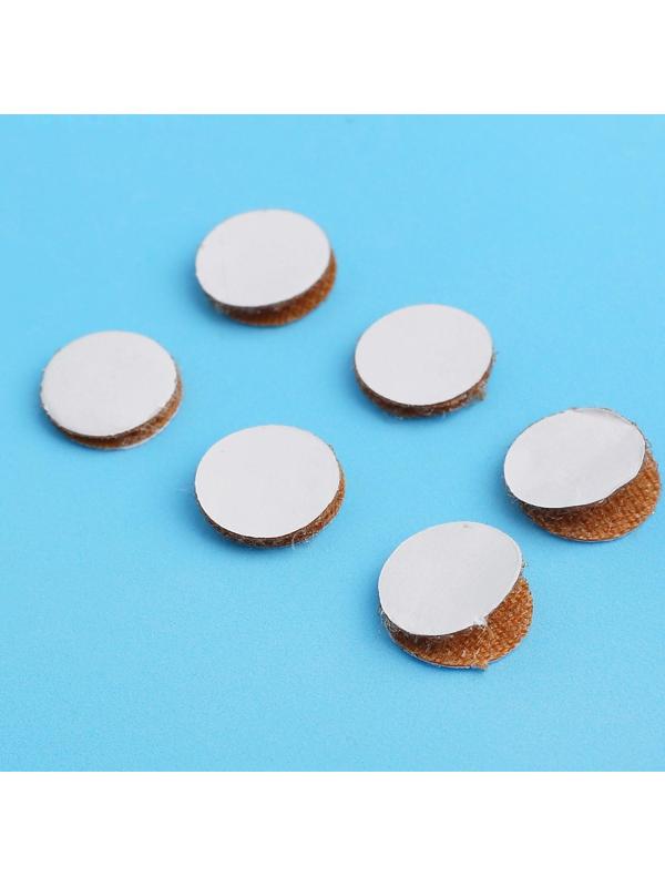 Липучка на клеевой основе «Круг», набор 55 шт., размер 1 шт. 1.5 см, цвет коричневый