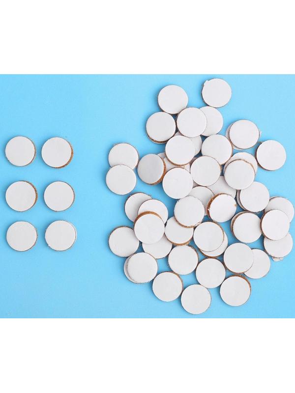 Липучка на клеевой основе «Круг», набор 55 шт., размер 1 шт. 1.5 см, цвет коричневый