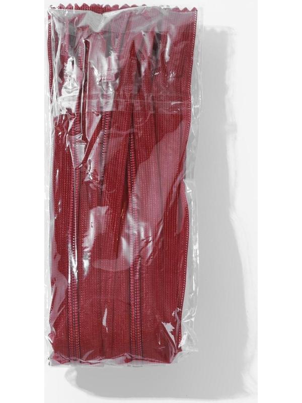 Молния потайная, №3, неразъёмная, замок автомат, 30 см, цвет бордовый