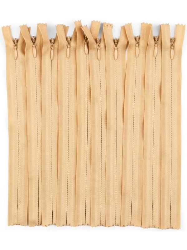 Молния потайная, №3, неразъёмная, замок автомат, 30 см, цвет бежевый