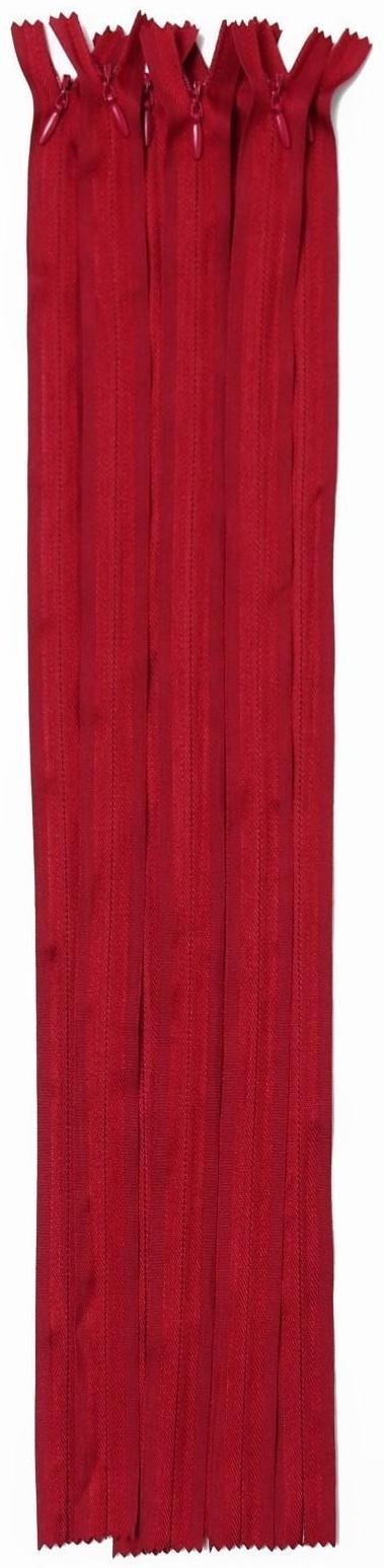 Молния потайная, №3, неразъёмная, замок автомат, 50 см, цвет бордовый