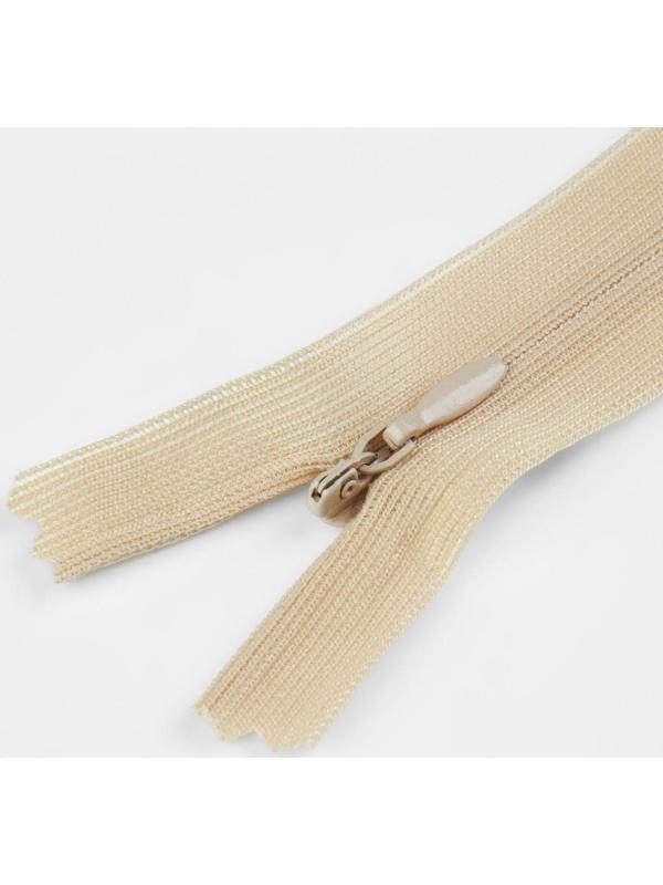 Молния потайная, №3, неразъёмная, замок автомат, 50 см, цвет бежевый