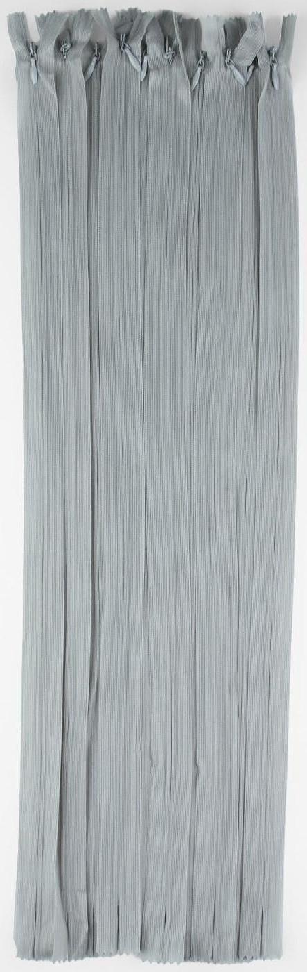 Молния потайная, №3, неразъёмная, замок автомат, 50 см, цвет серый