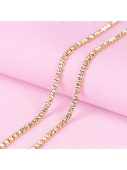 Цепь со стразами, 2,5 мм, 9 ± 1 м, цвет золотой