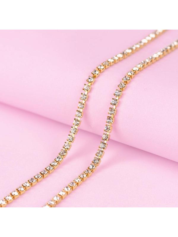 Цепь со стразами, 2,5 мм, 9 ± 1 м, цвет золотой