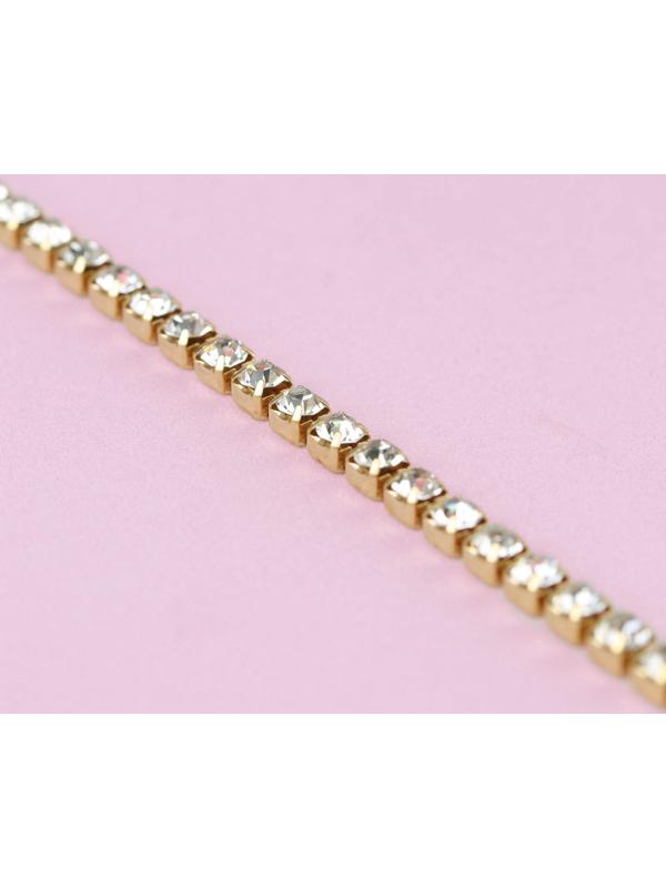 Цепь со стразами, 3,5 мм, 9 ± 1 м, цвет золотой