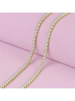 Цепь с жемчугом, 3,5 мм, 9 ± 1 м, цвет золотой