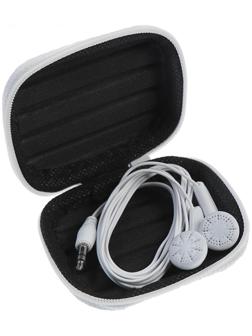 Футляр для наушников LuazON, прямоугольный, 8х6х3 см, материал верха: ткань, серый