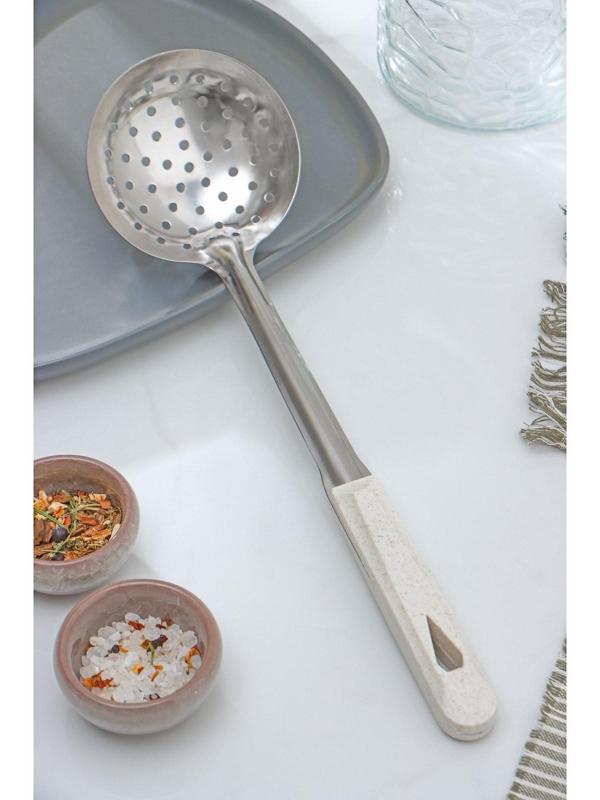 Шумовка из нержавеющей стали Доляна «Соната», h=34 см, цвет серебряный