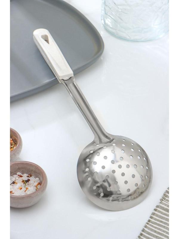 Шумовка из нержавеющей стали Доляна «Соната», h=34 см, цвет серебряный