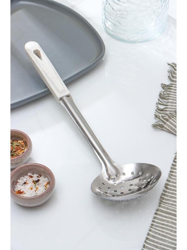 Шумовка из нержавеющей стали Доляна «Соната», h=34 см, цвет серебряный