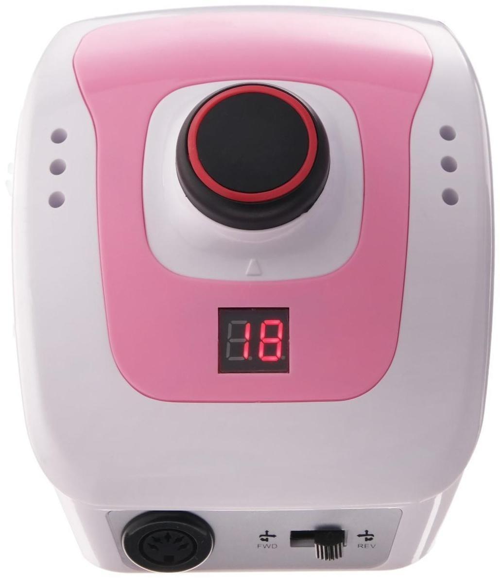 Аппарат для маникюра и педикюра JessNail DM-206, 4 насадки, 35 000 об/мин, бело-розовый