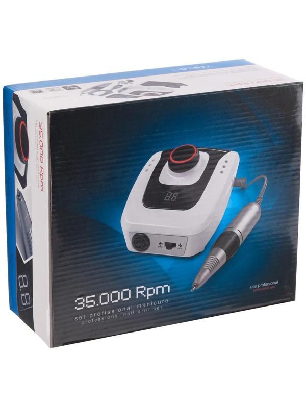 Аппарат для маникюра и педикюра JessNail DM-206, 4 насадки, 35 000 об/мин, бело-розовый