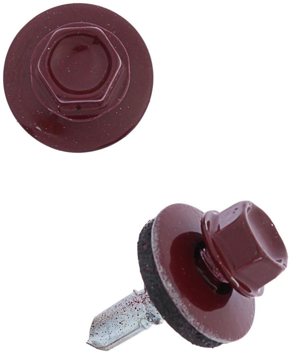 Саморезы кровельные 5.5х19 RAL3005, красный, 300 шт.