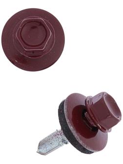 Саморезы кровельные 5.5х19 RAL3005, красный, 300 шт.