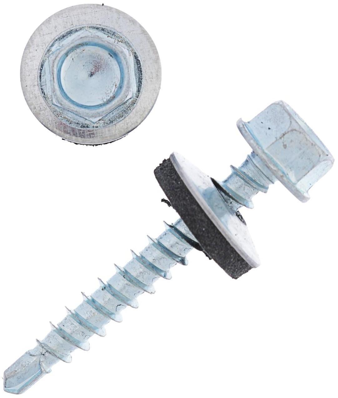 Саморезы кровельные с шайб., с рез.прокл., 4.8х35, 200 шт.