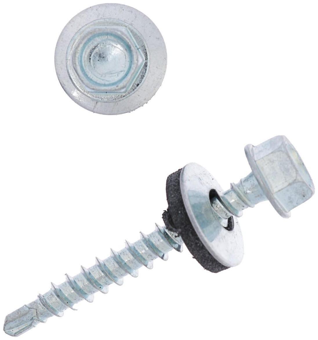 Саморезы кровельные с шайб., с рез.прокл., 4.8х38, 200 шт.