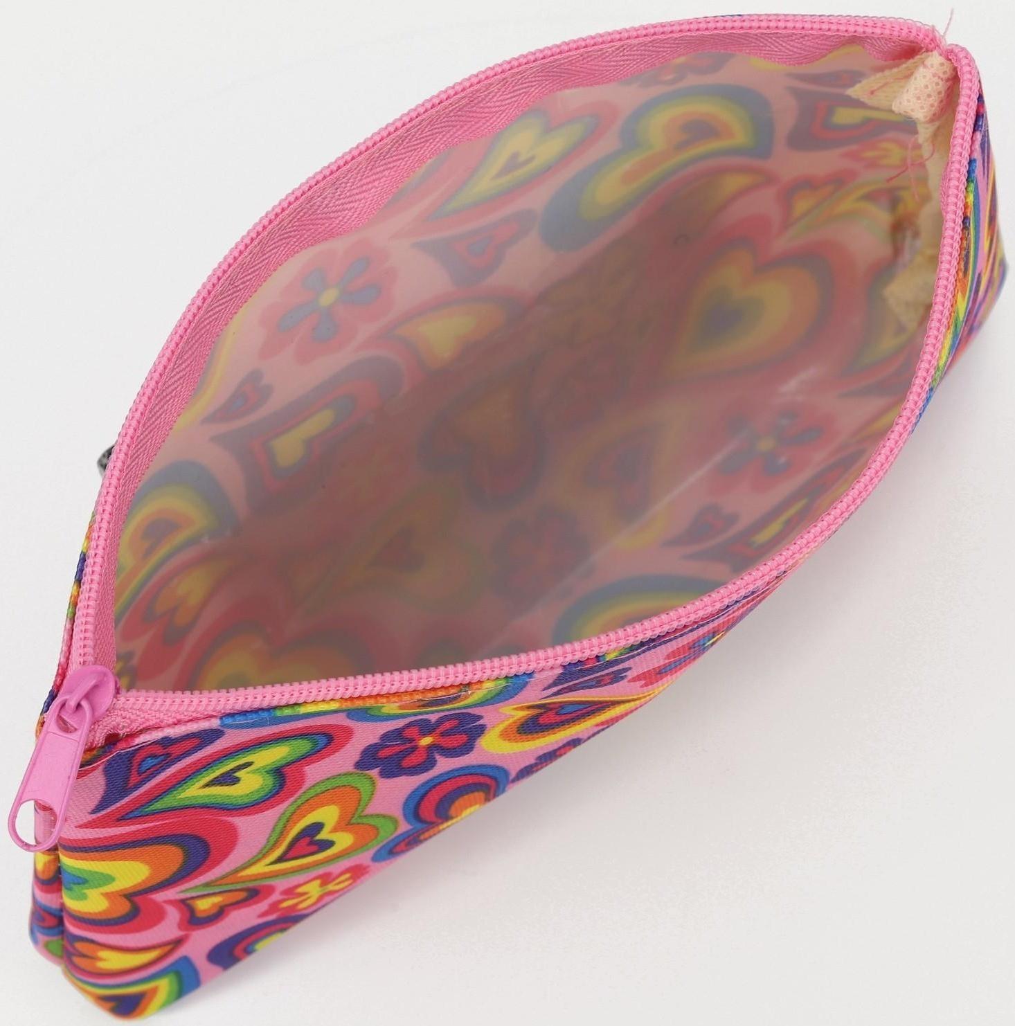 Косметичка на молнии, цвет розовый