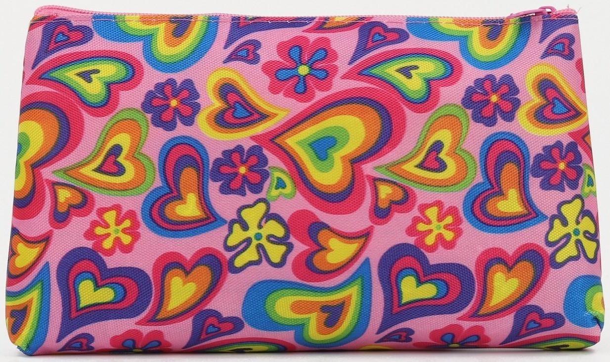 Косметичка на молнии, цвет розовый