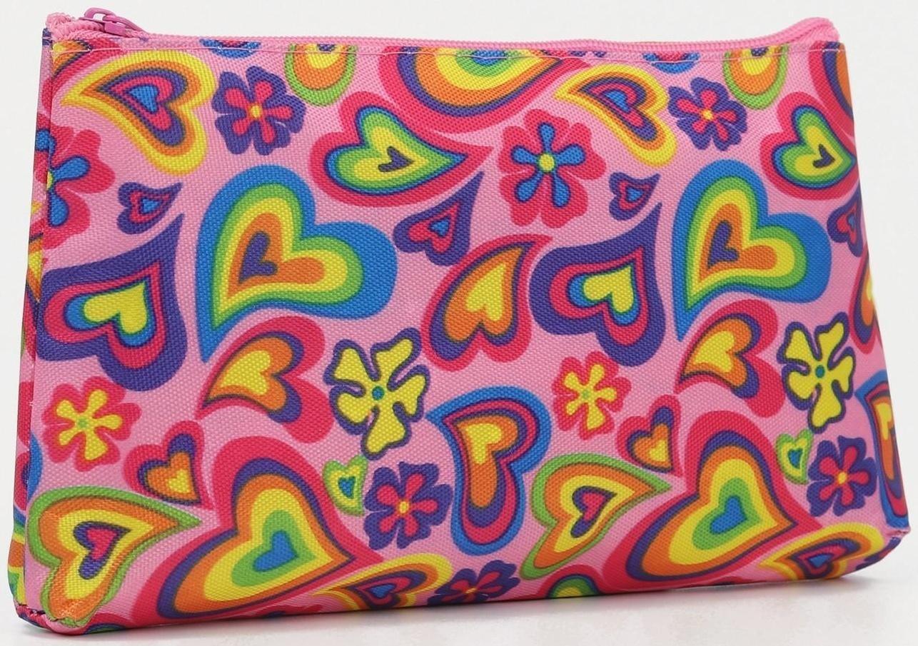 Косметичка на молнии, цвет розовый